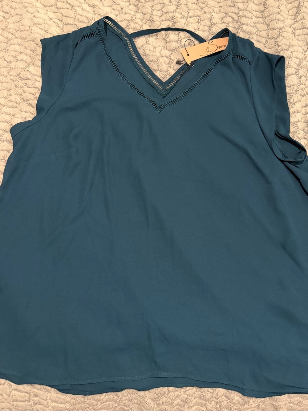 Women’s Teal V-Neck Sleeveless Top